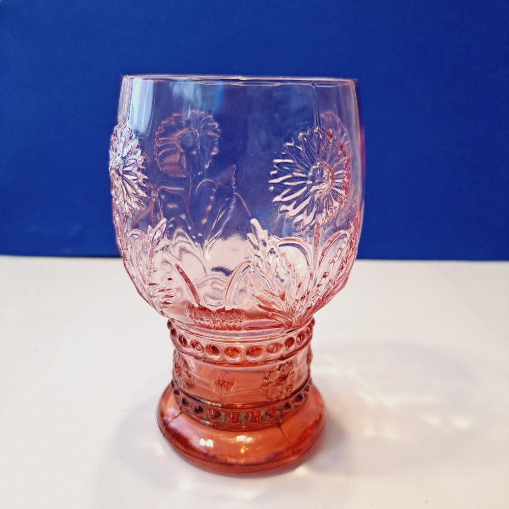 Set of Two Anthropologie Retired HELIANTHUS Pink Water GOBLET Great Condition - Picture 9 of 10